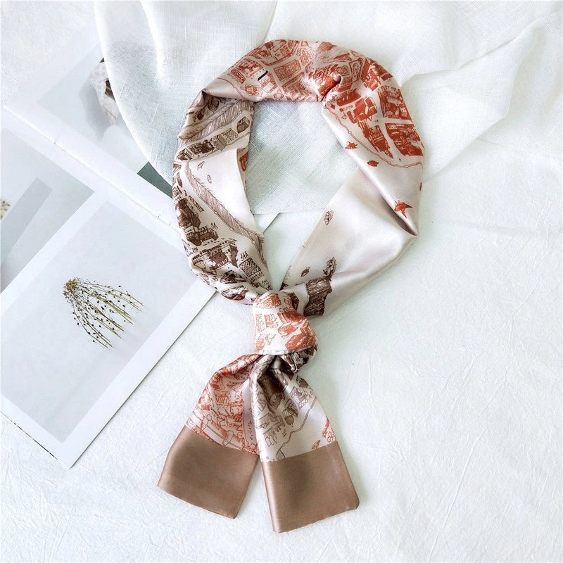 Women's Casual Minimalist Geometric Polka Dots Satin Silk Scarf