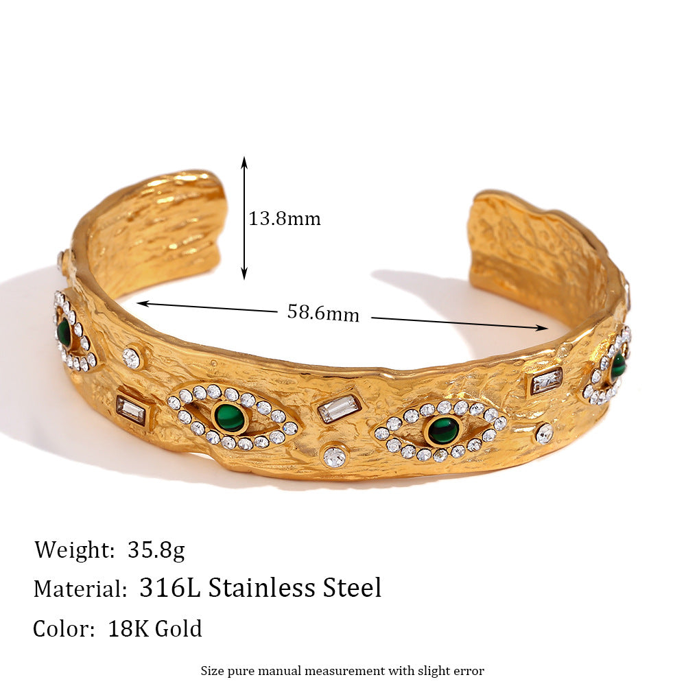 Minimalist Fashion Eye Quadrilateral Round Stainless Steel 18K Gold Plated Jewelry Sets
