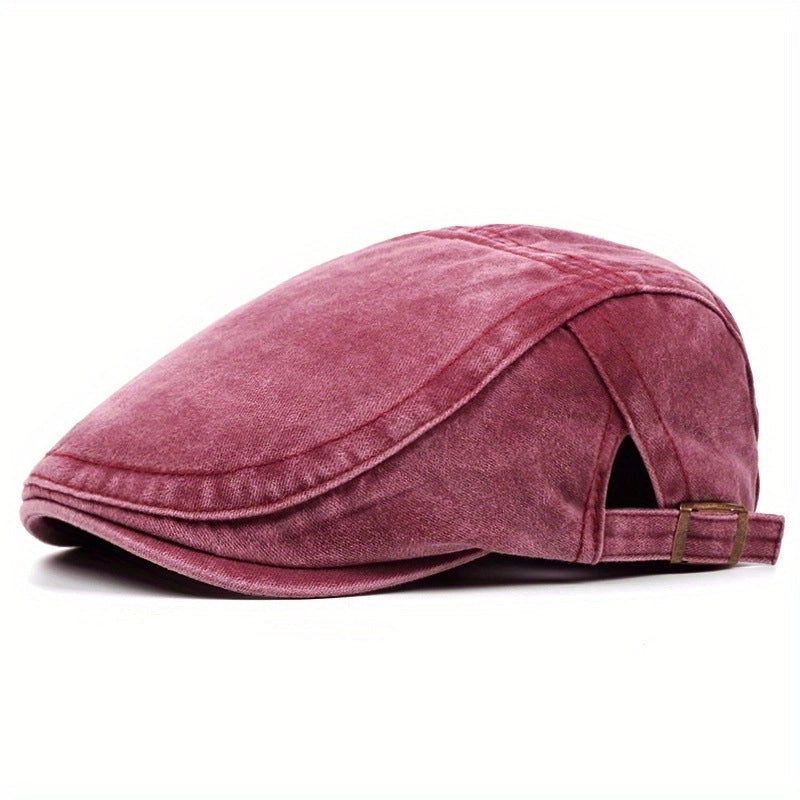 Men's Retro Classic Style Solid Color Short Brim Beret Hat