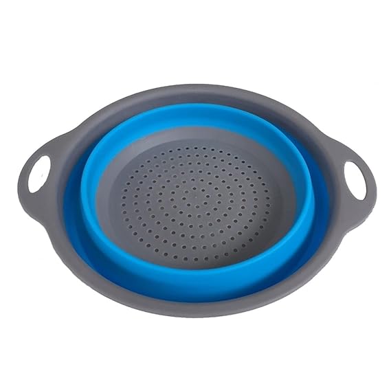 Foldable Silicone Drain Basket-Blue(Large)