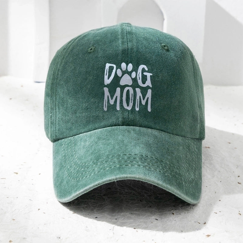 Unisex Fashion Letter Paw Print Printing Wide Eaves Baseball Cap