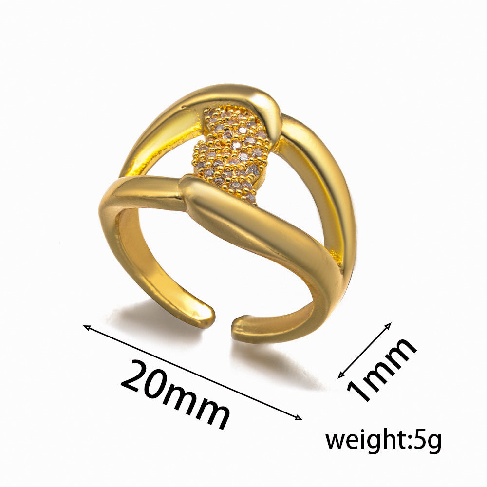 Autumn And Winter Rings Inlaid With Zircon