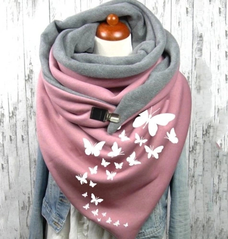 Women's Vintage Style Hedgehog Cat Butterfly Nylon Shawl