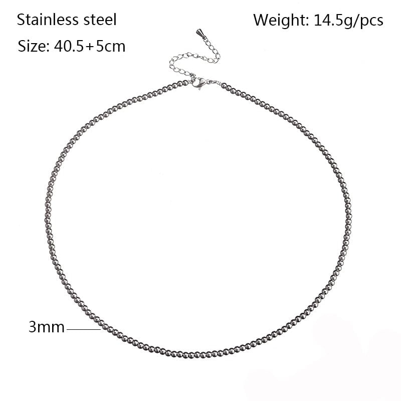 Modern Style Round Stainless Steel Necklace