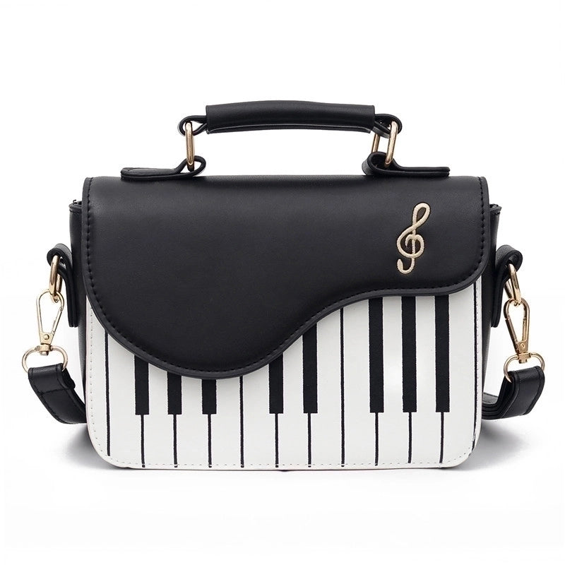 Women's Medium Pu Leather Color Block Elegant Classic Style Square Flip Cover Shoulder Bag Handbag Crossbody Bag