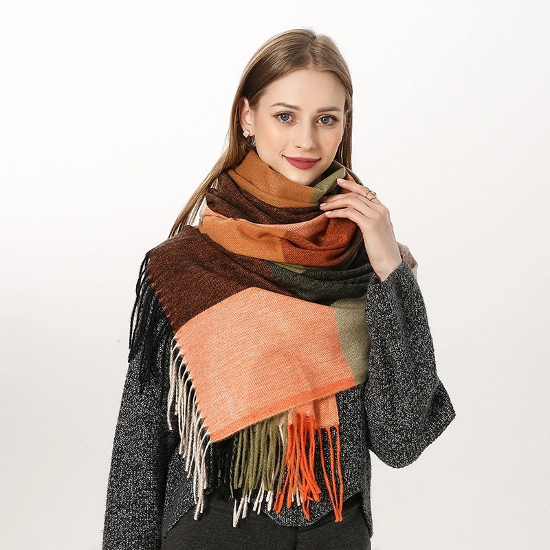 Scarf Women Winter Cashmere Scarf  Dongdaemun Plaid Scarf Autumn New  Scarf