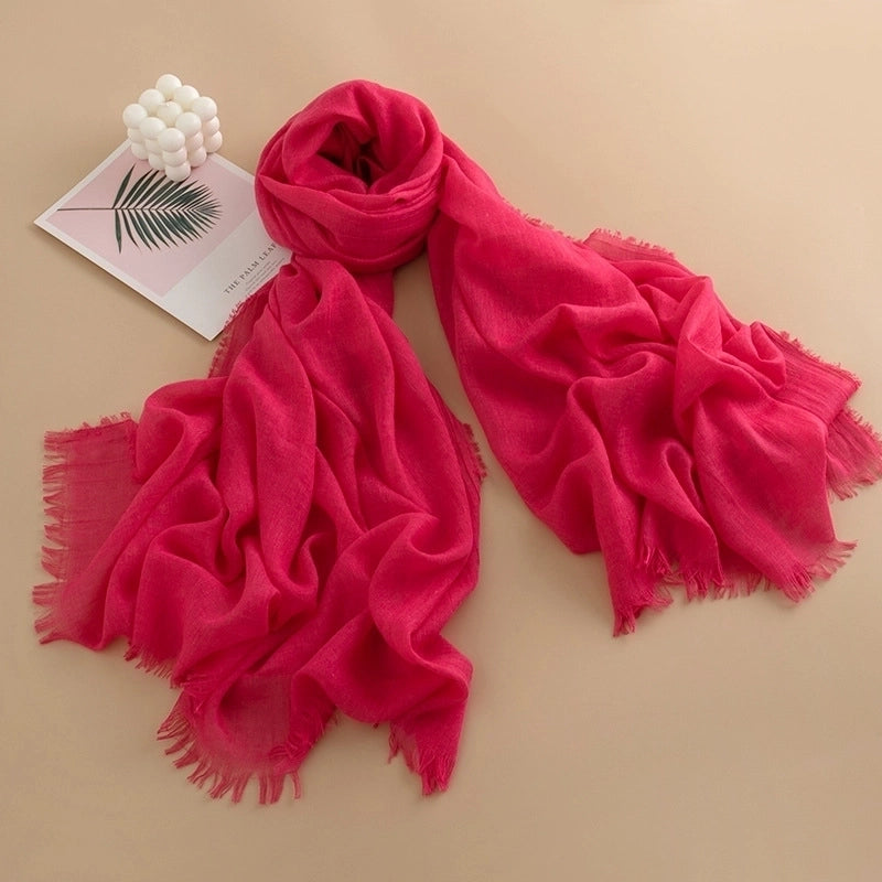 Spring And Summer New Solid Color Thin Scarf High Sense Female All-Matching Long Air Conditioning Shawl Sunscreen Scarf Scarf