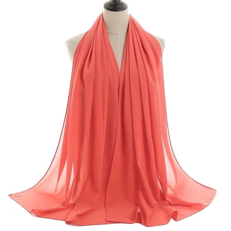 Women's Minimalist Solid Color Chiffon Cotton Linen Scarves