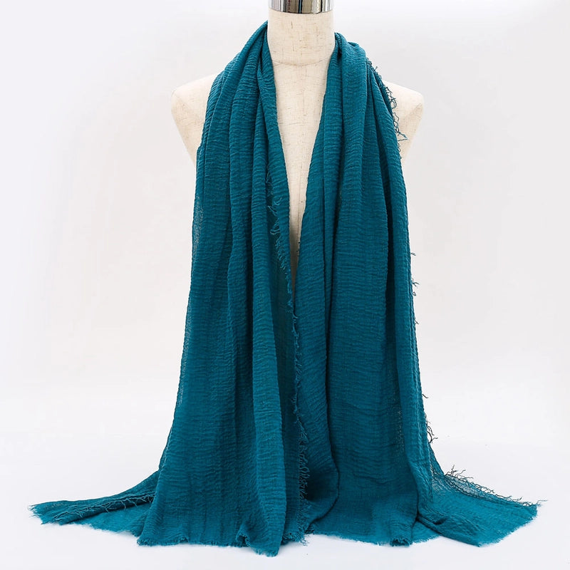 Women's Elegant Minimalist Solid Color Cotton Shawl