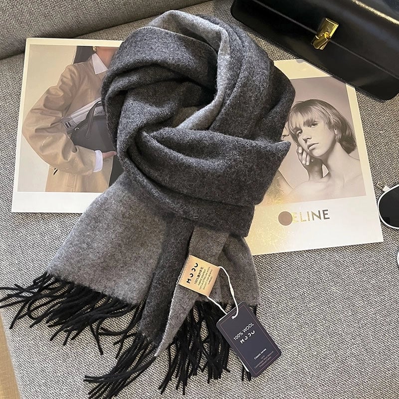Unisex Elegant Solid Color Fleece Scarf