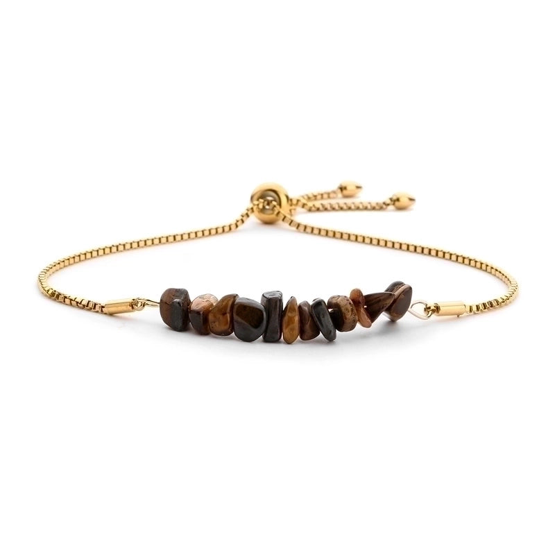 Casual Irregular Stainless Steel Natural Stone Bracelets In Bulk