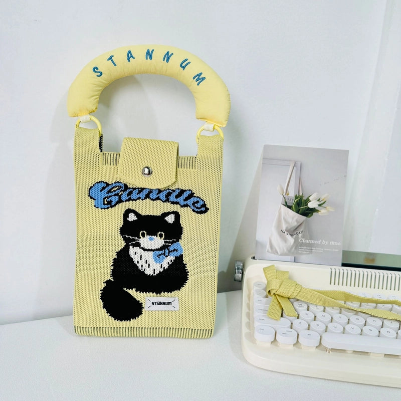 Women's Small Polyester Animal Letter Streetwear Square Magnetic Buckle Handbag