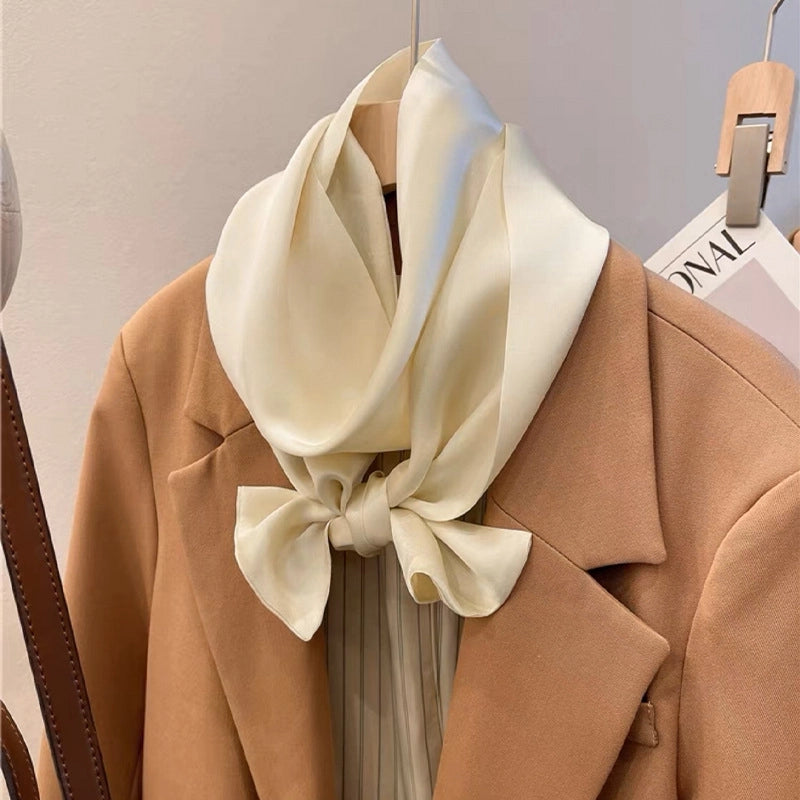 Women's Minimalist Classic Style Color Block Silk Silk Scarf