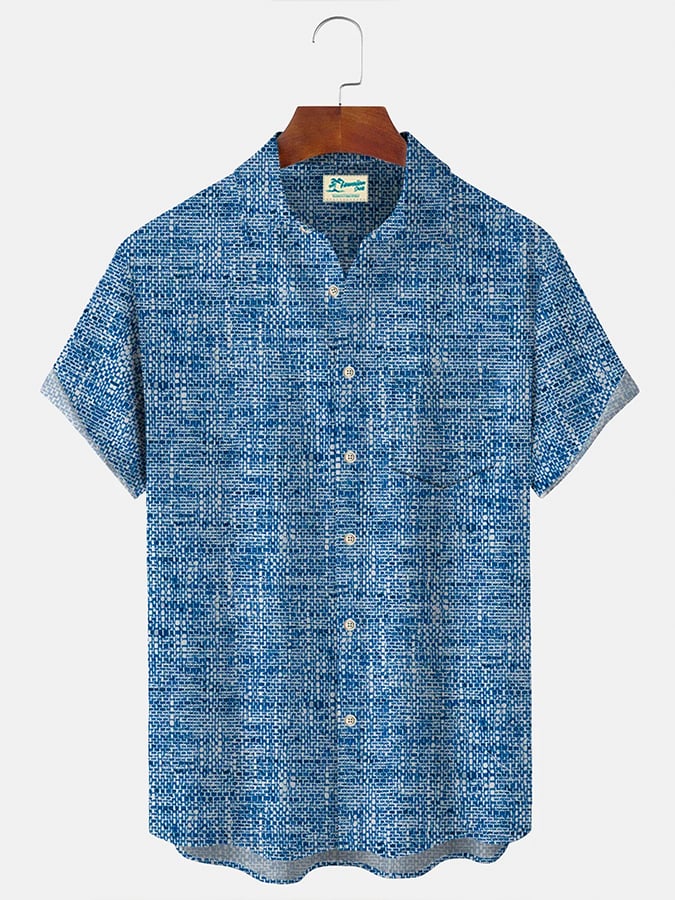 Men's Abstract Textured Print Pocket Shirt