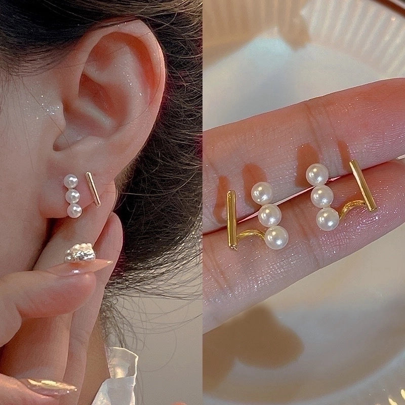 2 Pieces Fashion Heart Shape Flower Copper Beaded Plating Inlay Pearl Zircon Earrings Ear Studs 1 Pair