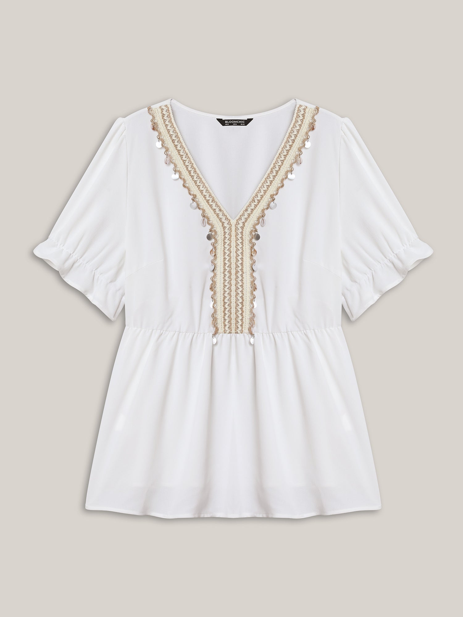 Contrast Webbing Shell Detail Blouse