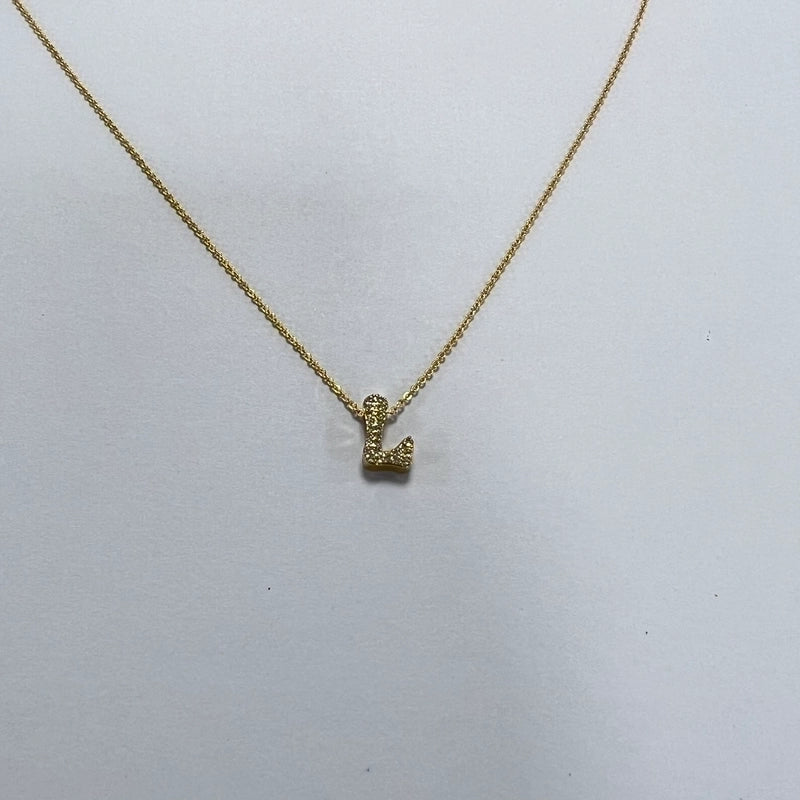 Minimalist Letter Copper Zircon Necklace In Bulk