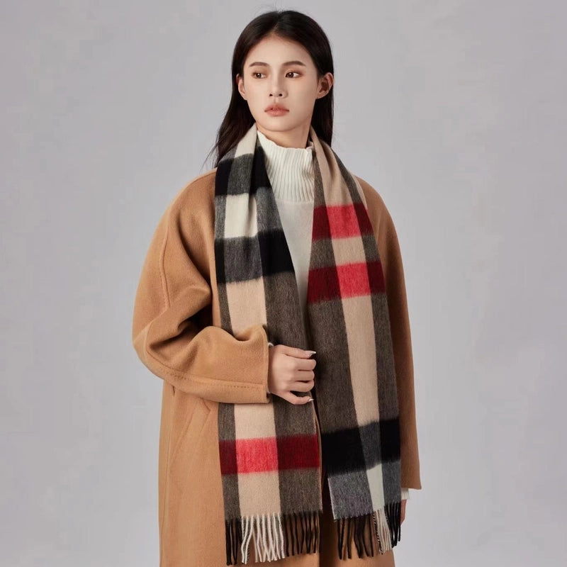Wool Scarf Advanced Sense Simple Plaid Spring Clothing Women's Clothing Batch Winter Explosions For Women And Men