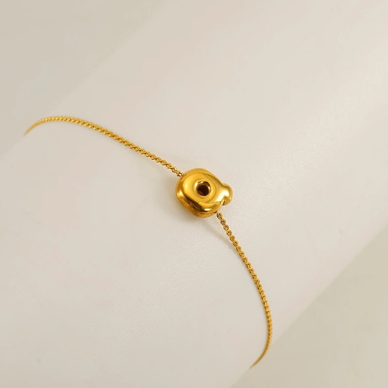 Casual Minimalist Letter 304 Stainless Steel 18K Gold Plated Bracelets In Bulk