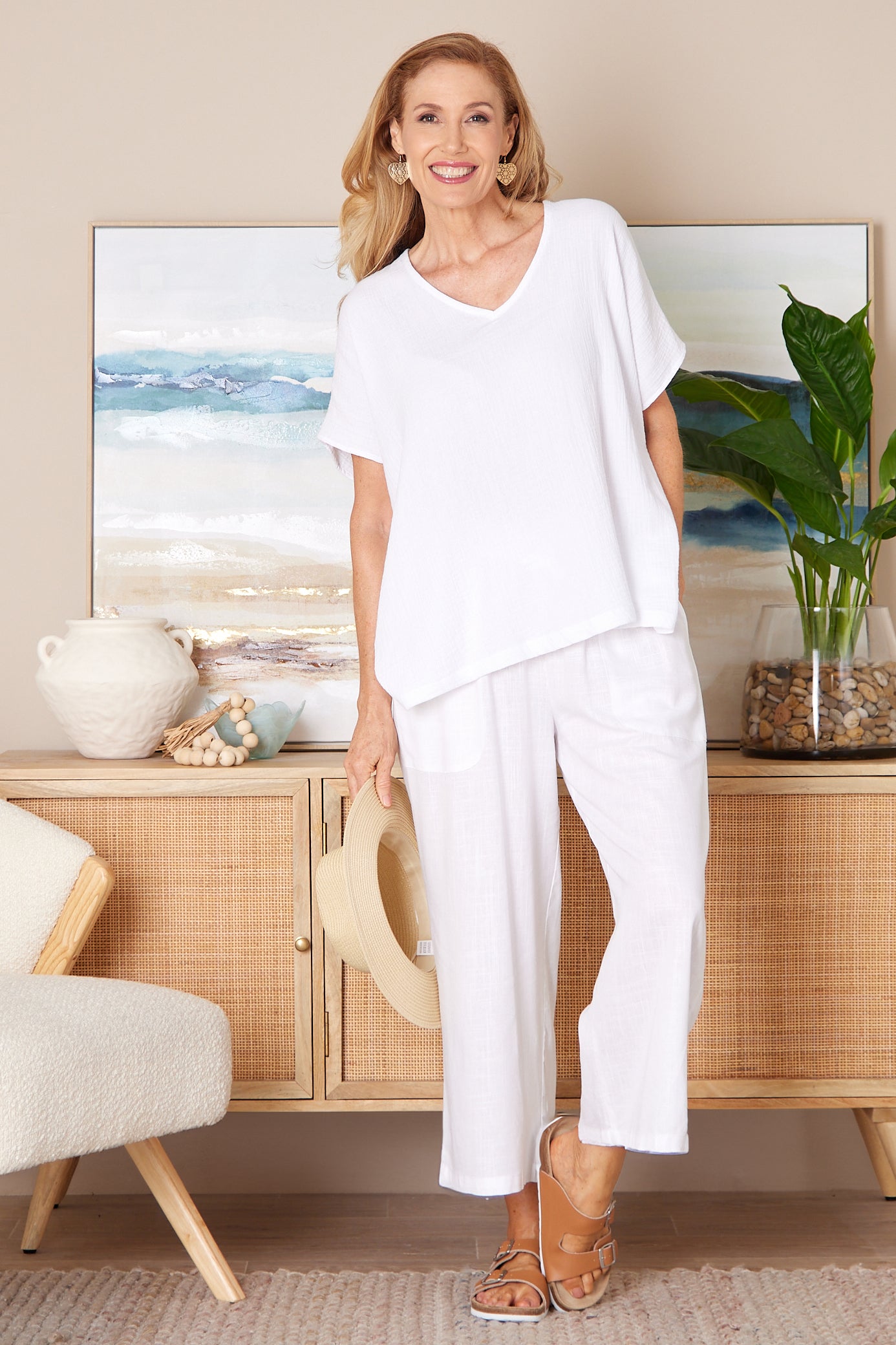 Linen Pants - White Linen