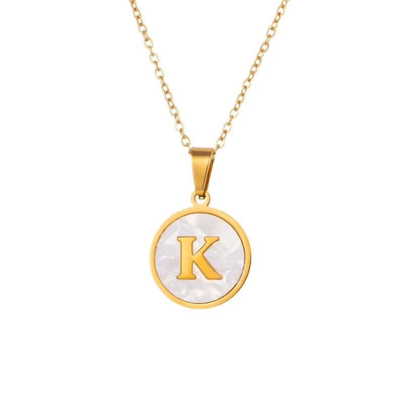 Minimalist Letter Titanium Steel Pendant Necklace
