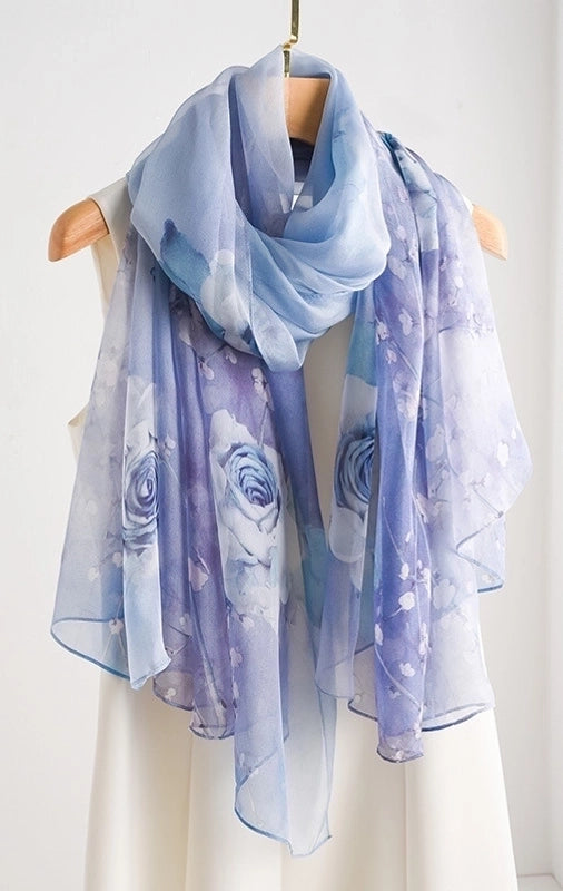 Women's Elegant Geometric Satin Silk Scarf