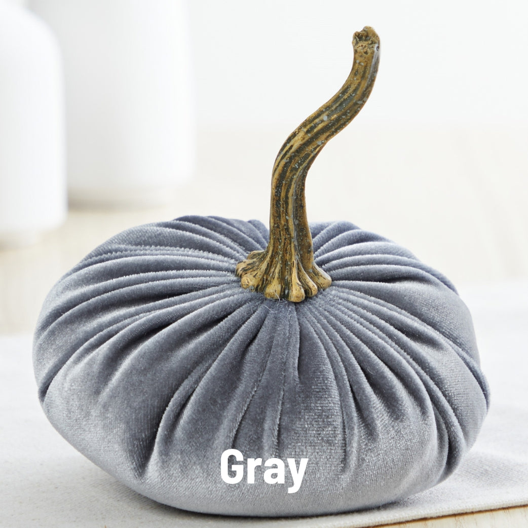 Gray Velvet Pumpkin