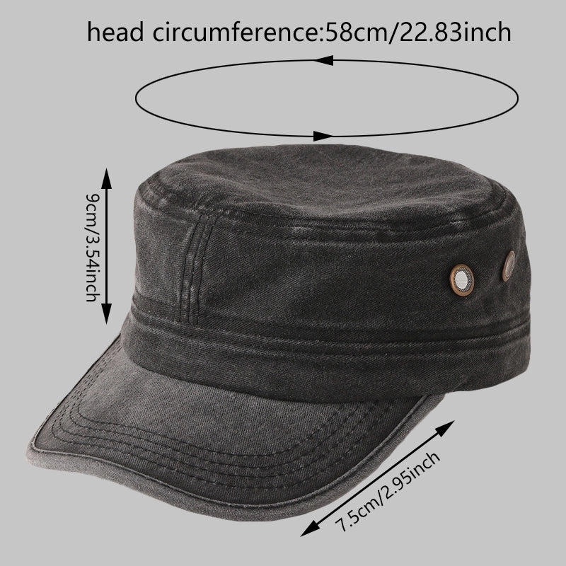 Unisex Minimalist Streetwear Solid Color Wide Eaves Curved Eaves Military Hat
