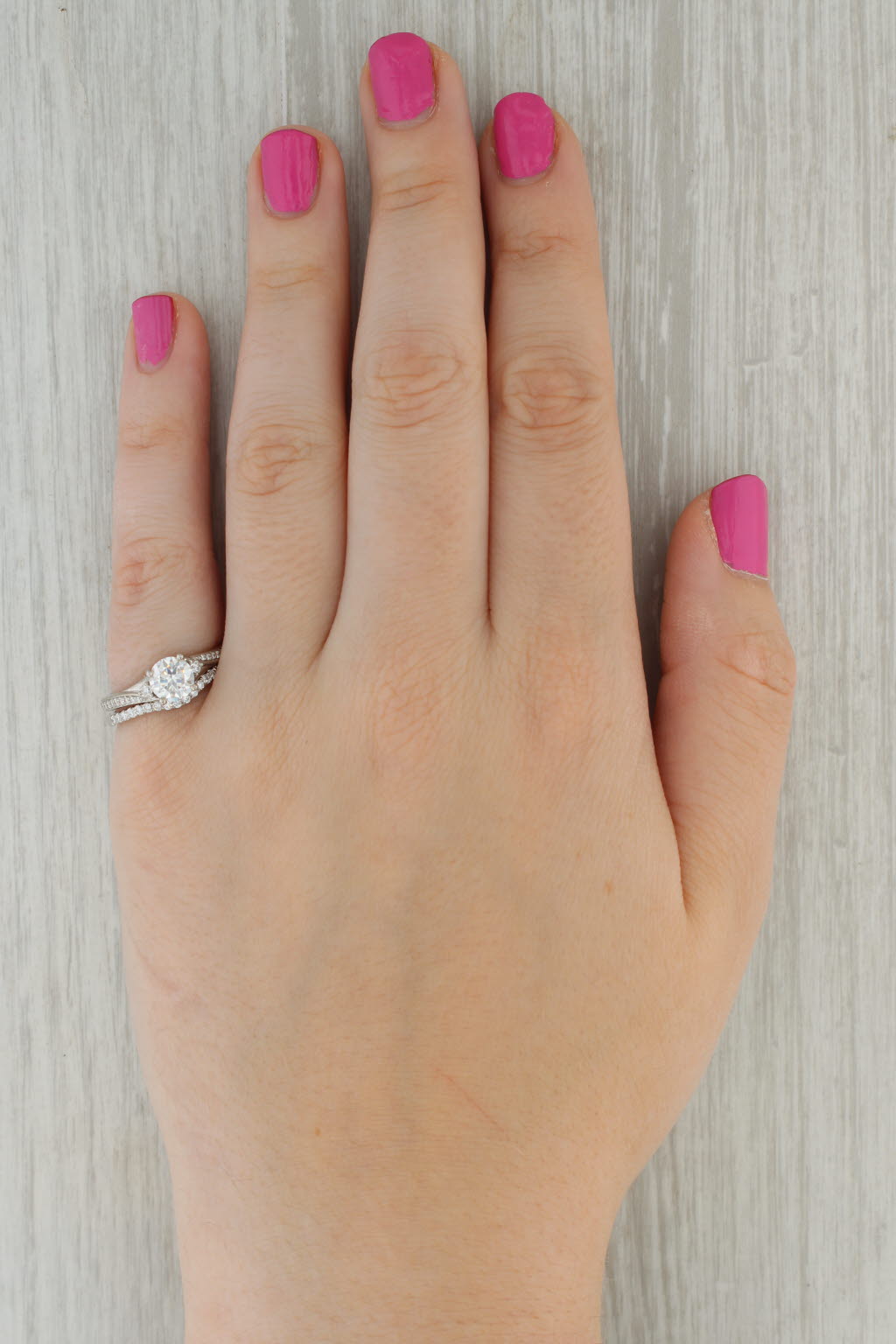 Semi Mount Diamond Engagement Ring Wedding Band Bridal Set 14k Gold Size 7.5
