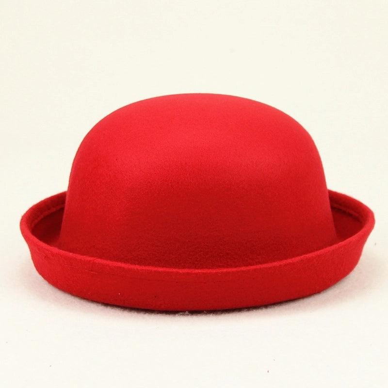 Unisex Minimalist Solid Color Eaveless Fedora Hat