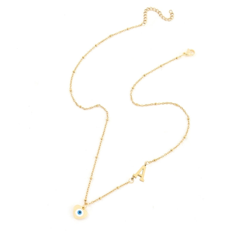 Elegant Minimalist Classic Style Letter Heart Shape Eye 201 Stainless Steel 304 Stainless Steel Copper Stainless Steel Necklaces