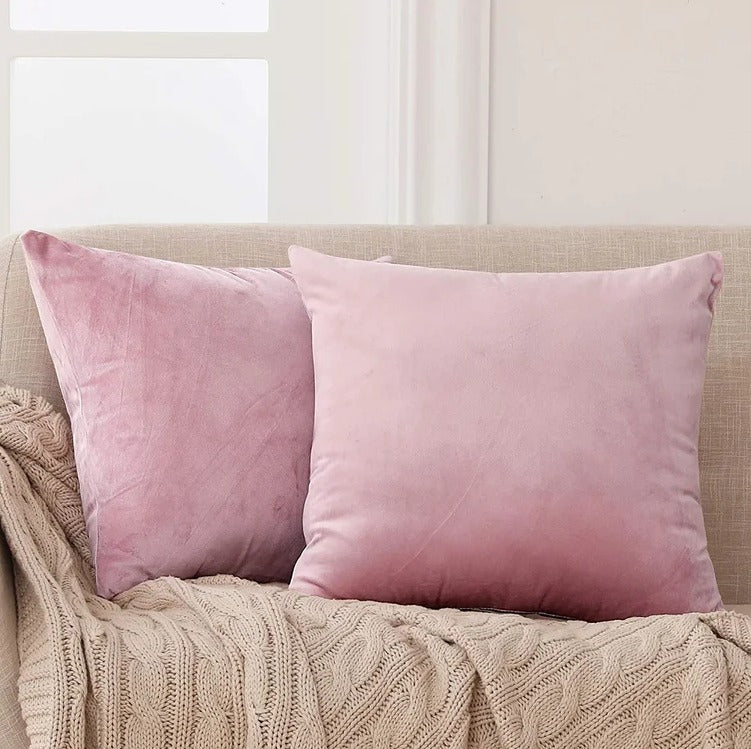Pink-Velvet Cushion Covers