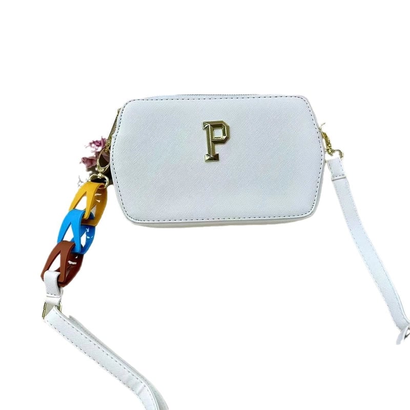 Women's Medium Pu Leather Letter Solid Color Classic Style Streetwear Square Zipper Crossbody Bag