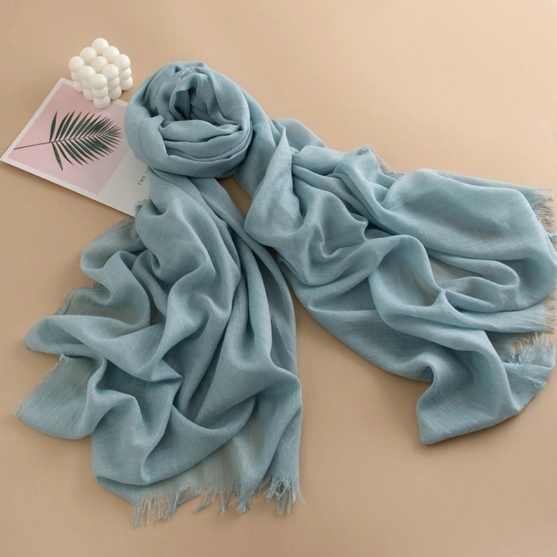 Spring And Summer New Solid Color Thin Scarf High Sense Female All-Matching Long Air Conditioning Shawl Sunscreen Scarf Scarf