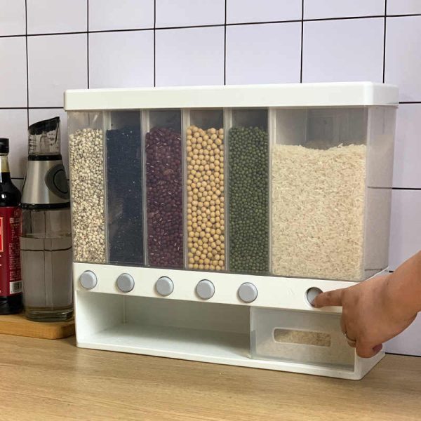 10 Kg Wall Mounted Divided Rice and Cereal Dispenser