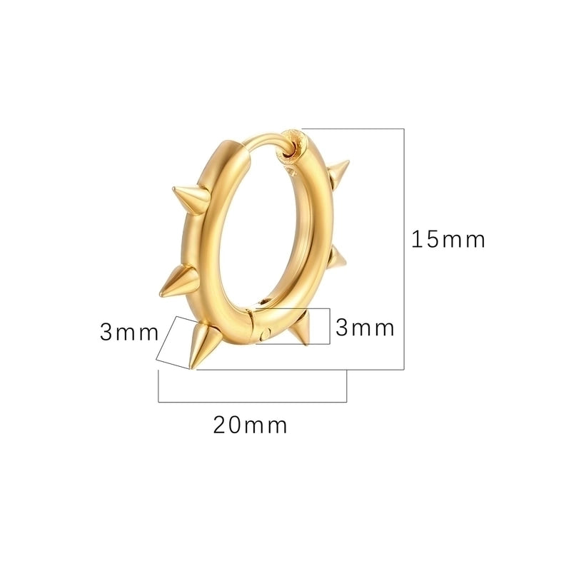 1 Piece Fashion Solid Color Plating 201 Stainless Steel 18K Gold Plated Earrings