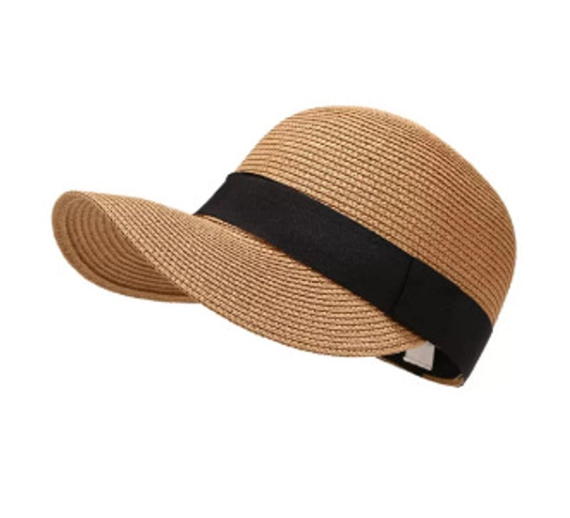 Women's Vacation Minimalist Letter Solid Color Big Eaves Straw Hat