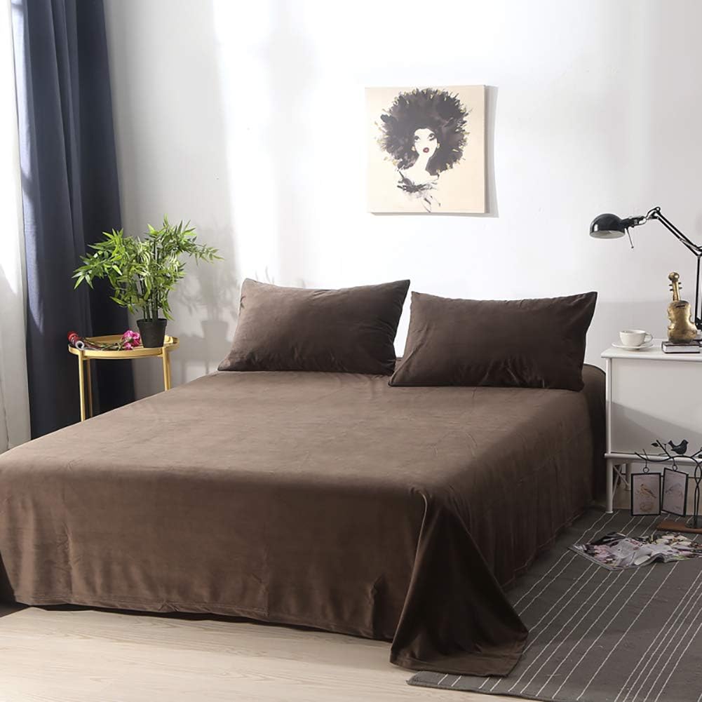 Brown Velvet-Luxury Bed Sheet Set