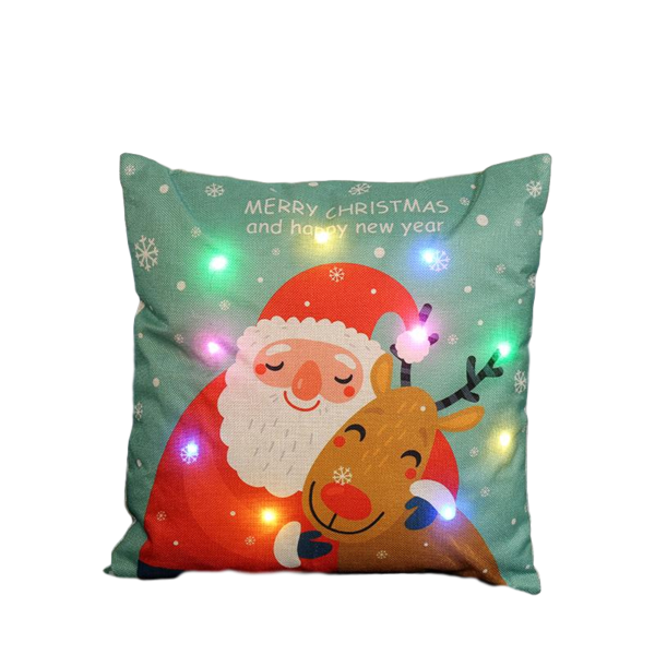 LED LIGHT CHRISTMAS CARTOON PILLOW CASE