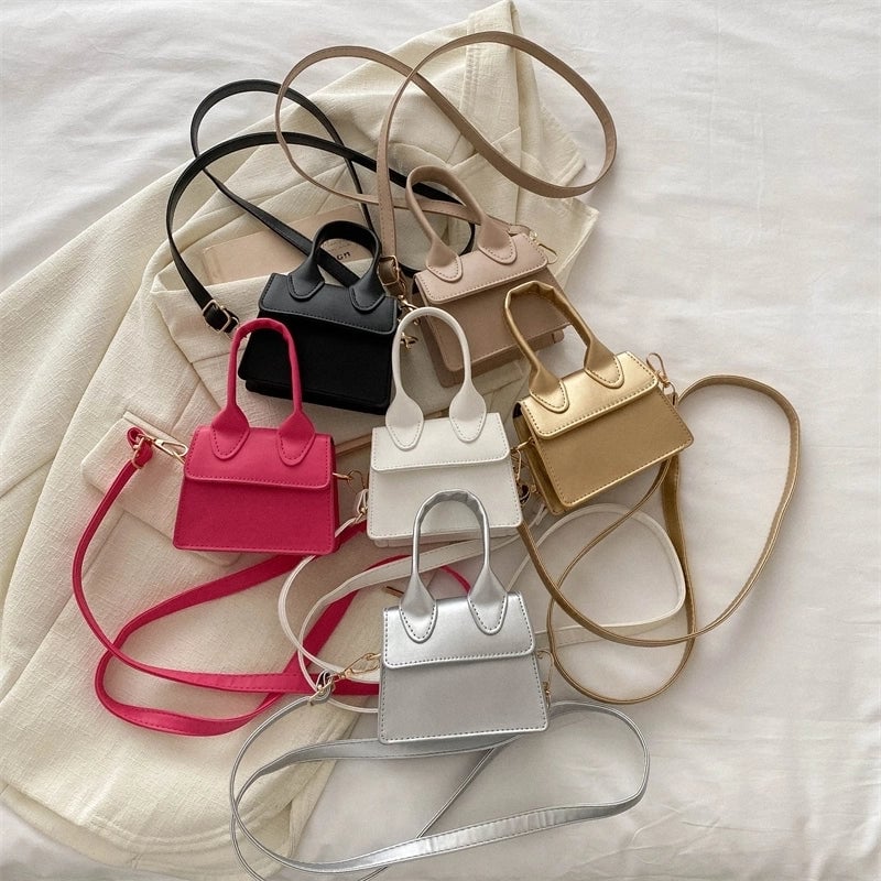 Women's Small Pu Leather Solid Color Cute Basic Flip Cover Crossbody Bag