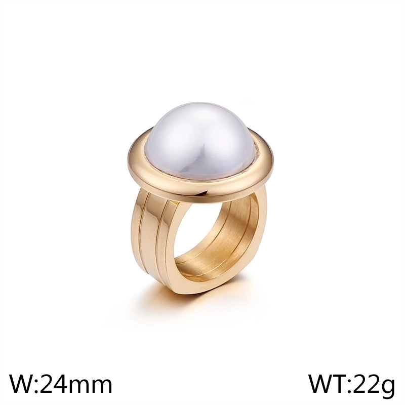 Titanium Steel 18K Gold Plated Fashion Plating Geometric No Inlaid