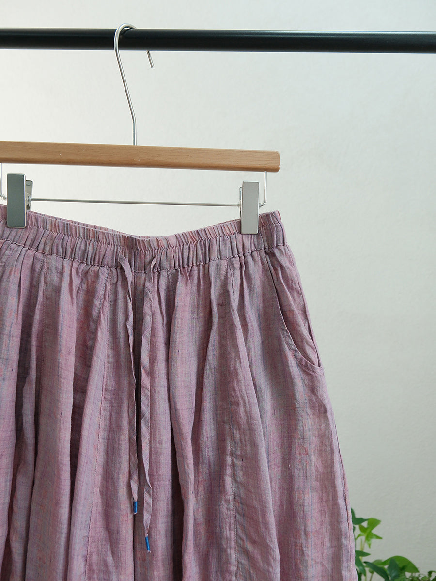 Women Summer Vintage Pure Color Ramie Harem Pants