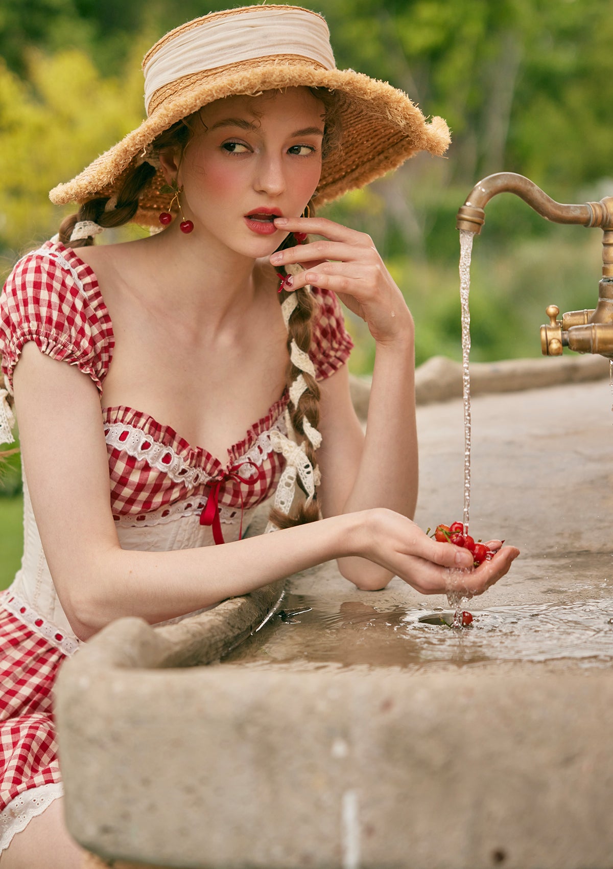 Summer Cherry Tomatoes Corset Dress