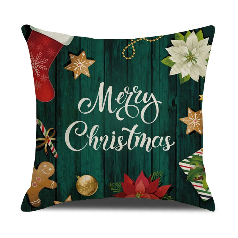 Fashion Letter Elk Linen Pillow Cases