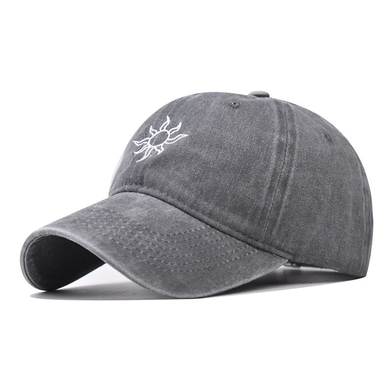 Unisex Vintage Style Sunflower Curved Eaves Baseball Cap