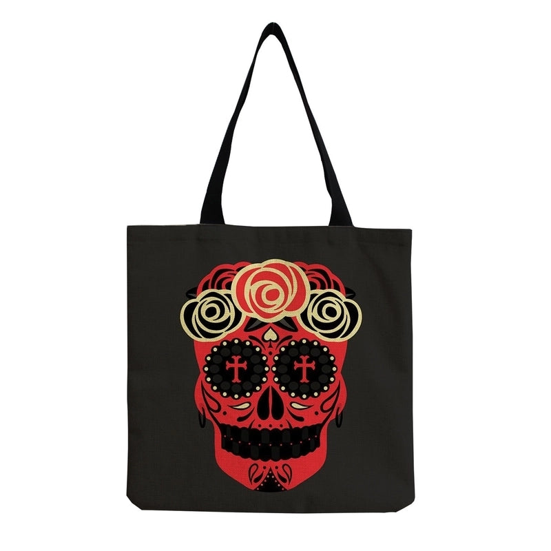 Unisex Casual Punk Skull Shopping Bags
