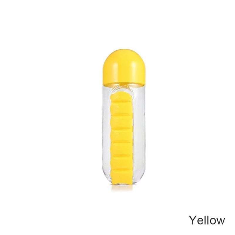 Water Bottle With Weekly Pillbox | Buy 2 Free Shipping