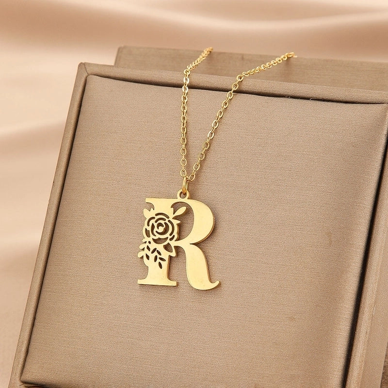 Basic Classic Style Letter Stainless Steel Plating Pendant Necklace