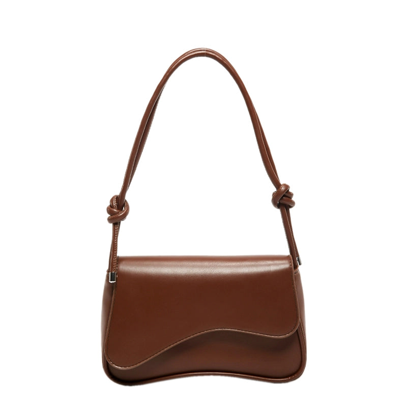 Women's Pu Leather Solid Color Streetwear Square Flip Cover Shoulder Bag Underarm Bag