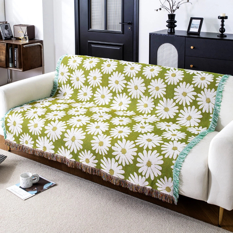 Elegant Classical Pastoral Floral Cotton Polyester Blanket Couch & Sofa Decor